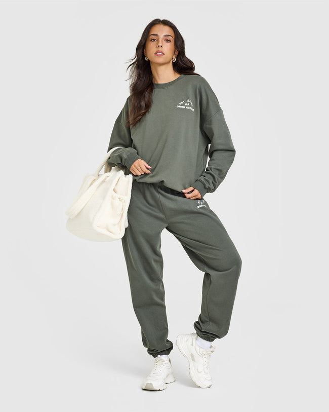 Lightweight Sweatshirt With Graphic | Dark Khaki