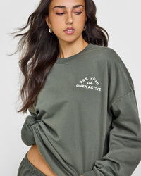 Lightweight Sweatshirt With Graphic | Dark Khaki