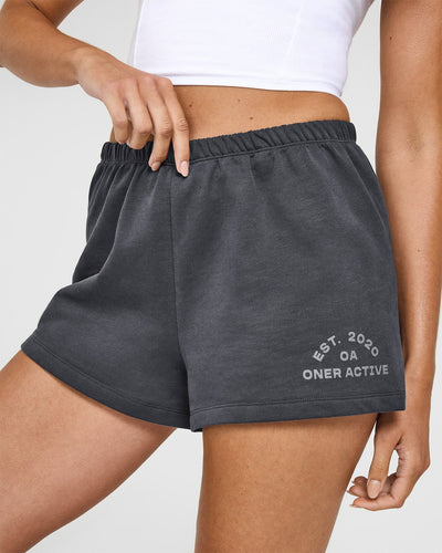 Lightweight Shorts with Graphic | Coal
