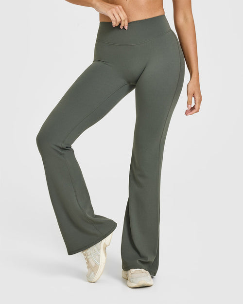 Oner Modal SoftMotionâ„¢ Flared Bottoms with White Logo | Dark Khaki