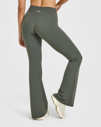 SoftMotionâ„¢ Flared Bottoms with White Logo | Dark Khaki