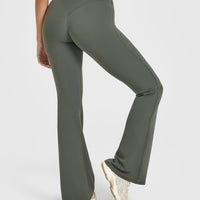 SoftMotionâ„¢ Flared Bottoms with White Logo | Dark Khaki