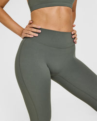 SoftMotionâ„¢ Flared Bottoms with White Logo | Dark Khaki