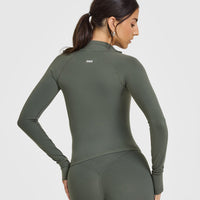 SoftMotion™ Jacket with White Logo | Dark Khaki