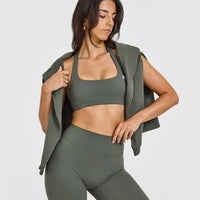 SoftMotionâ„¢ Straight Leg Bottoms with White Logo | Dark Khaki