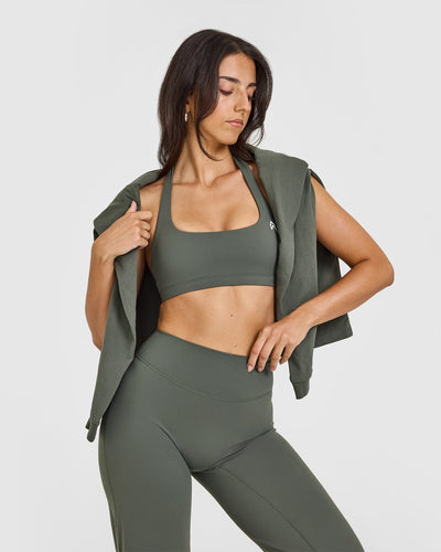 SoftMotionâ„¢ Straight Leg Bottoms with White Logo | Dark Khaki