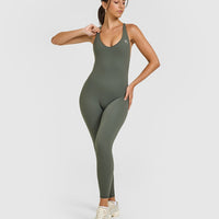 Unified Scoop Back All In One Long | Dark Khaki