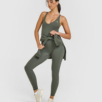 Unified Scoop Back All In One Long | Dark Khaki