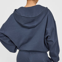 Lightweight Zip Through Hoodie With Oner Logo | True Blue