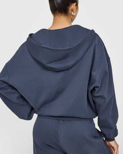 Lightweight Zip Through Hoodie With Oner Logo | True Blue