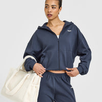 Lightweight Zip Through Hoodie With Oner Logo | True Blue