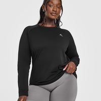 Go To Seamless Loose Long Sleeve Top | Black