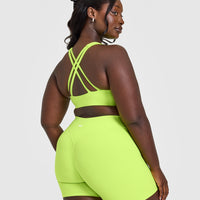 EasyLiftâ„¢ High Neck Sports Bra with White Logo | Citrus Green