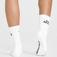 Oner Active Crew Socks 1 Pack | Shadow Blue/White