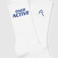 Oner Active Crew Socks 1 Pack | Shadow Blue/White