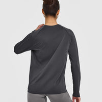 Go To Seamless Loose Long Sleeve Top | Coal