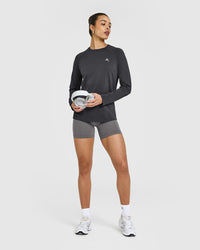 Go To Seamless Loose Long Sleeve Top | Coal