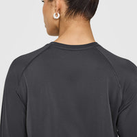 Go To Seamless Loose Long Sleeve Top | Coal