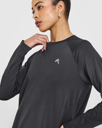 Go To Seamless Loose Long Sleeve Top | Coal