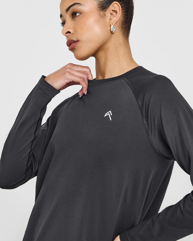 Go To Seamless Loose Long Sleeve Top | Coal
