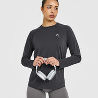Go To Seamless Loose Long Sleeve Top | Coal