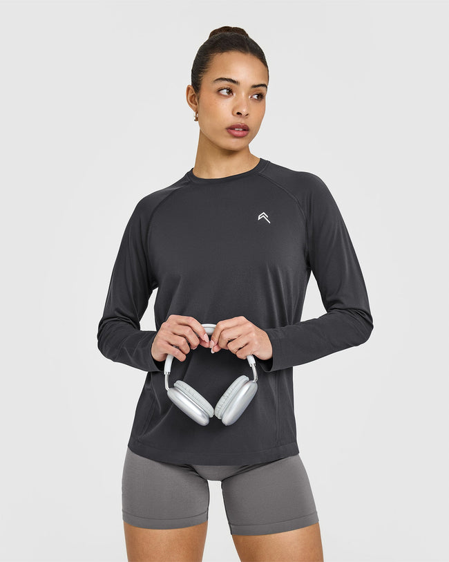 Go To Seamless Loose Long Sleeve Top | Coal