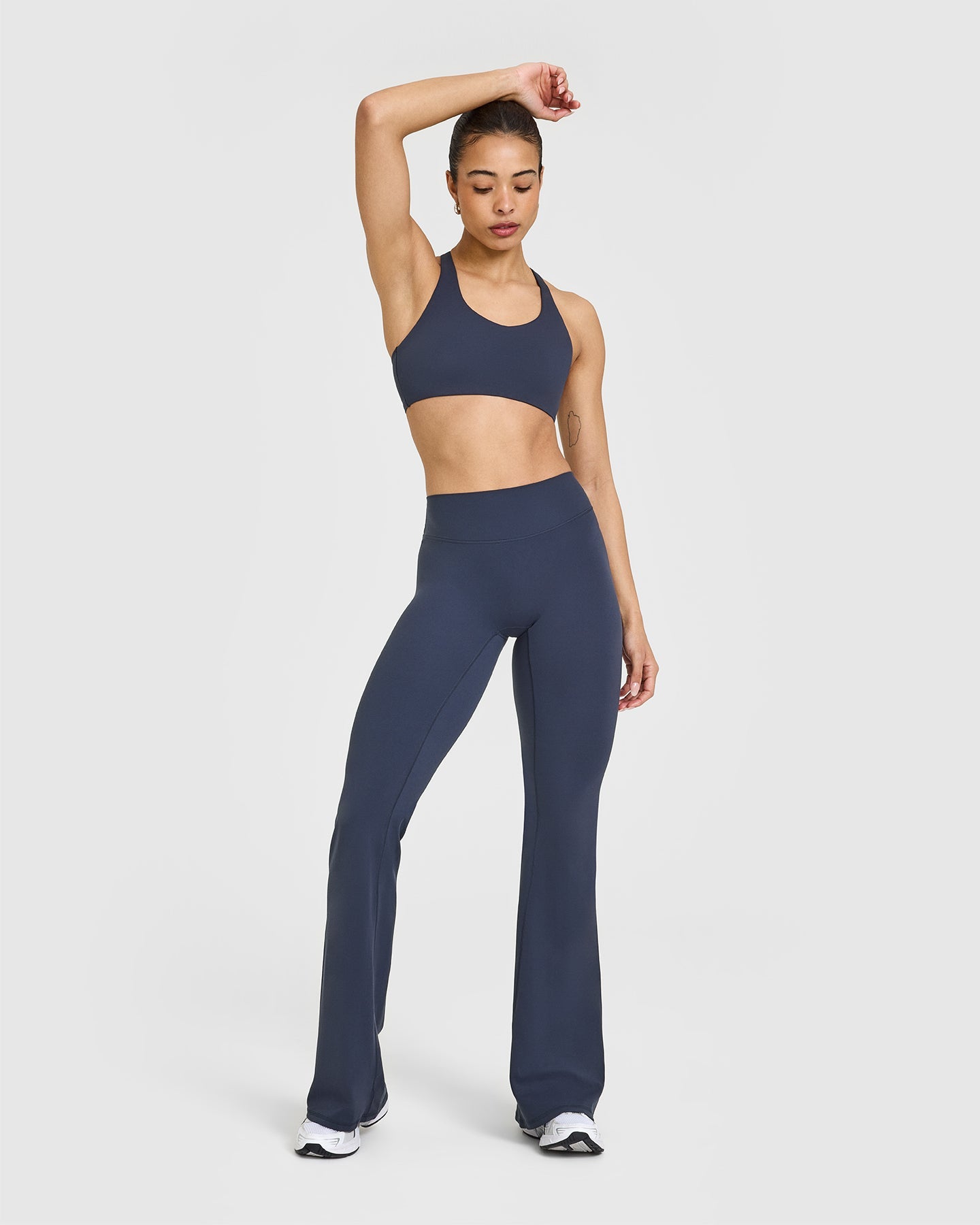 SoftMotionâ„¢ Sports Bra with White Logo | True Blue