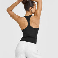 Mellowâ„¢ Rib Scoop Neck Vest with Built in Bra Shelf | Soft Black