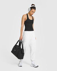 Mellowâ„¢ Rib Scoop Neck Vest with Built in Bra Shelf | Soft Black