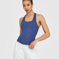 Mellowâ„¢ Rib Scoop Neck Vest with Built in Bra Shelf | Shadow Blue