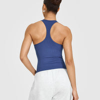 Mellowâ„¢ Rib Scoop Neck Vest with Built in Bra Shelf | Shadow Blue