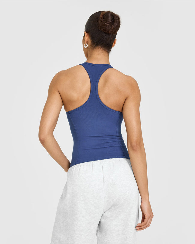 Mellowâ„¢ Rib Scoop Neck Vest with Built in Bra Shelf | Shadow Blue