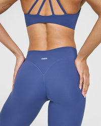 SoftMotionâ„¢ Leggings with White Logo | Shadow Blue