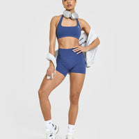 SoftMotionâ„¢ Shorts 6" with White Logo | Shadow Blue