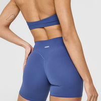 SoftMotionâ„¢ Shorts 6" with White Logo | Shadow Blue