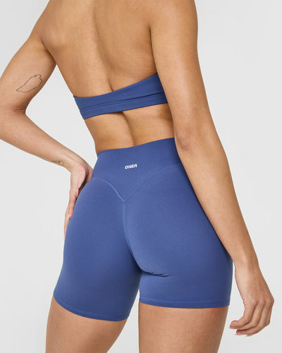 SoftMotionâ„¢ Shorts 6" with White Logo | Shadow Blue