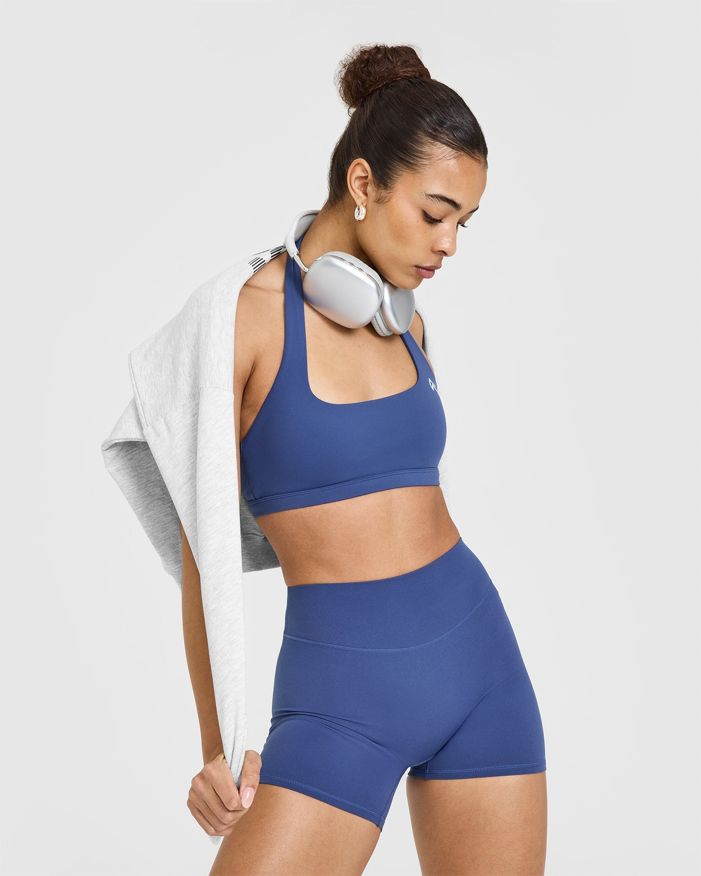 SoftMotionâ„¢ Shorts 6" with White Logo | Shadow Blue