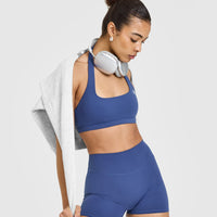 SoftMotionâ„¢ Shorts 6" with White Logo | Shadow Blue