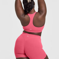 SoftMotion™ Bralette with White Logo | Dark Velvet Pink