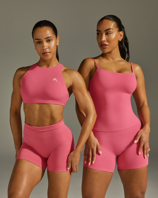 SoftMotion™ Strappy Vest with Built in Bra Shelf | Dark Velvet Pink