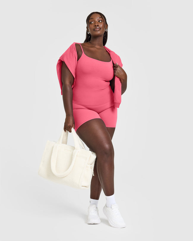 SoftMotion™ Strappy Vest with Built in Bra Shelf | Dark Velvet Pink