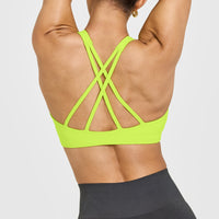 EasyLiftâ„¢ High Neck Sports Bra | Charged Lime Green