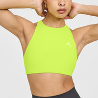EasyLiftâ„¢ High Neck Sports Bra | Charged Lime Green