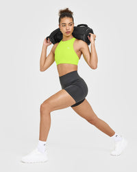 EasyLiftâ„¢ High Neck Sports Bra | Charged Lime Green