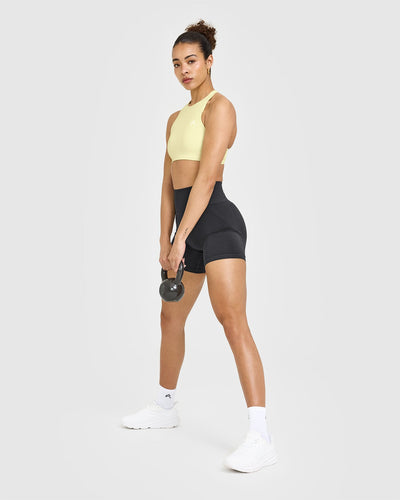 EasyLiftâ„¢ High Neck Sports Bra | Pastel Yellow