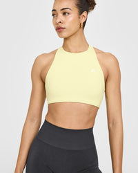 EasyLiftâ„¢ High Neck Sports Bra | Pastel Yellow
