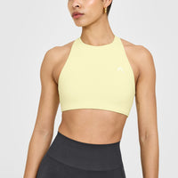 EasyLiftâ„¢ High Neck Sports Bra | Pastel Yellow