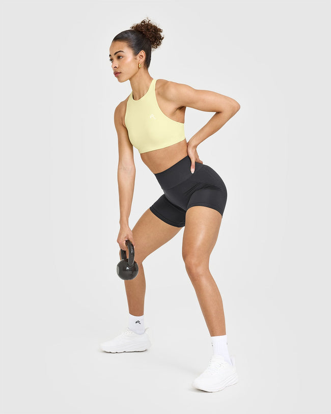 EasyLiftâ„¢ High Neck Sports Bra | Pastel Yellow