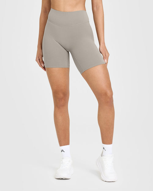 Oner Modal SoftMotion™ Cycling Shorts 8" with White Logo | Warm Sand