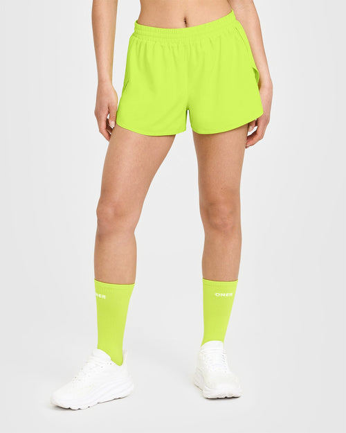 Oner Modal AirMove™ Lined Shorts 3" | Charged Lime Green